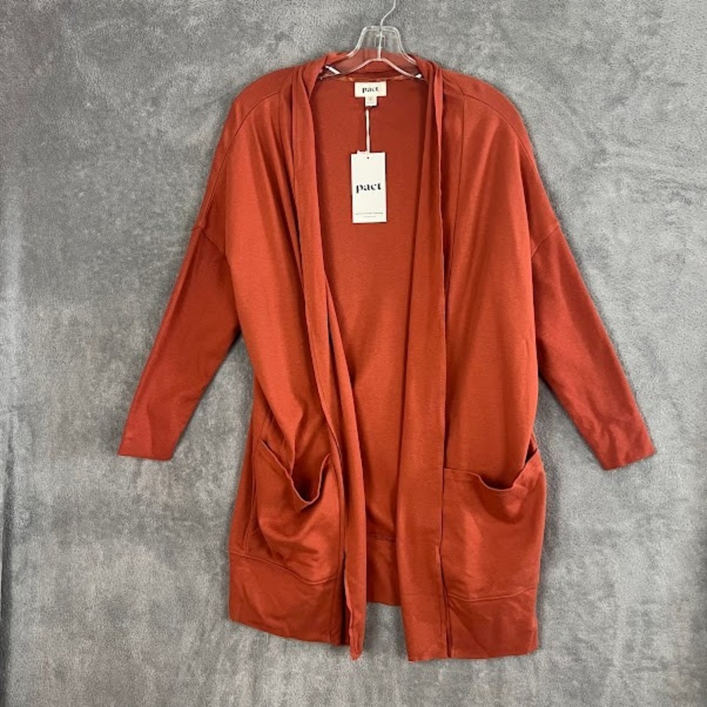 NWT Pact Airplan Wrap Cardigan Sweater Womens XS/S 100% Organic Cotton Travel